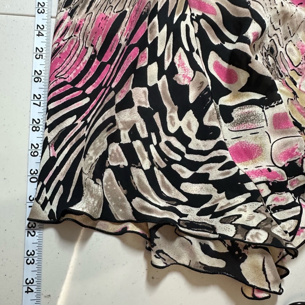 Vtg Y2k 2000s Bias Cut Abstract Midi Skirt Sz S/M… - image 7